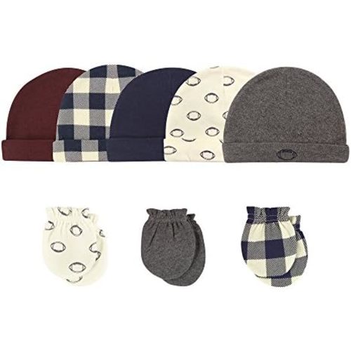 Hudson Baby Unisex Baby Cotton Cap and Scratch Mitten Set