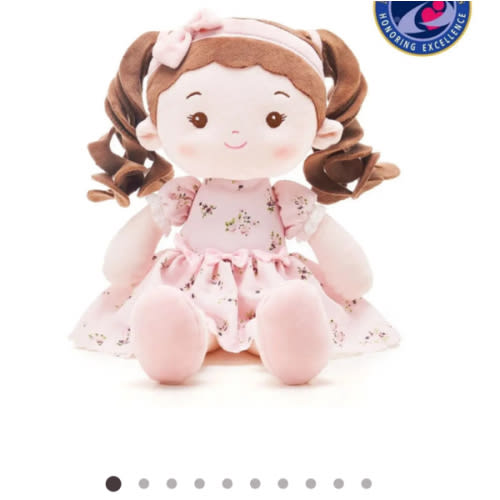 Leyadoll Personalized Baby Doll Gifts Plush Curly Girl Toys with Love 16" Pink – Leya Doll