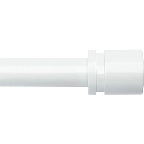 Byondeth Curtain Rods for Windows 16 to 48 or 60 Inches Max Adjustable Length 1 Inch Diameter Window Curtain Rod with Aluminium End Cap, White