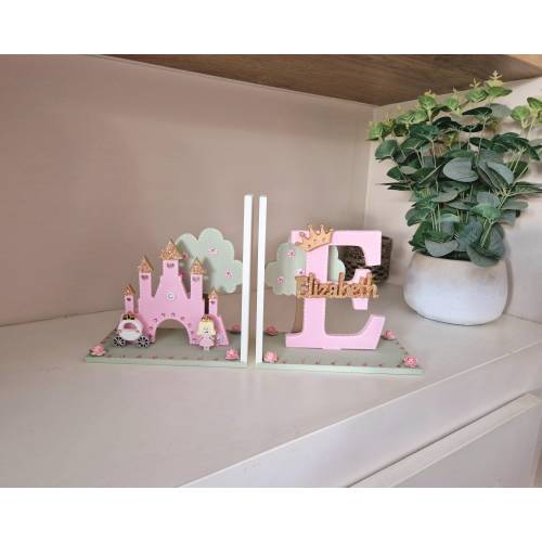 Personalised Children's Bookends, Girls Princess Castle Book Ends, Girls Bedroom Accessories, Princess Bedroom, Fairytale Bedroom Decor