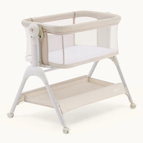 HARPPA Cuddly Sway | 3-in-1 Rocking Baby Bassinet & Bedside Sleeper with Anti-Reflux Mattress for Newborns | Attaches to Bed, Adjustable Height, Tool-Free Setup, Portable Wheels, CPSC Certified, Gentle Rocking Motion | Ideal for Infants, Safe Co-Sleeping