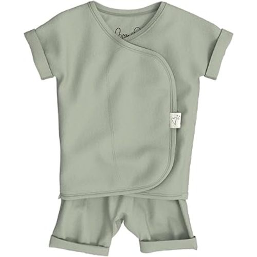 Bonsie Skin to Skin Babywear Romper - Green Baby Footed Romper - Avocado