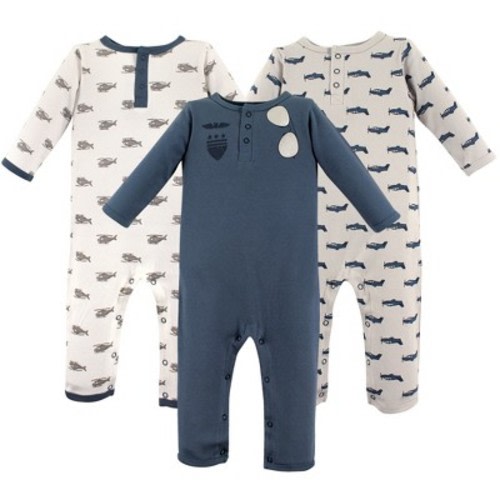 Hudson Baby Infant Boy Cotton Coveralls 3pk, Wingman, Size: 0-3 months
