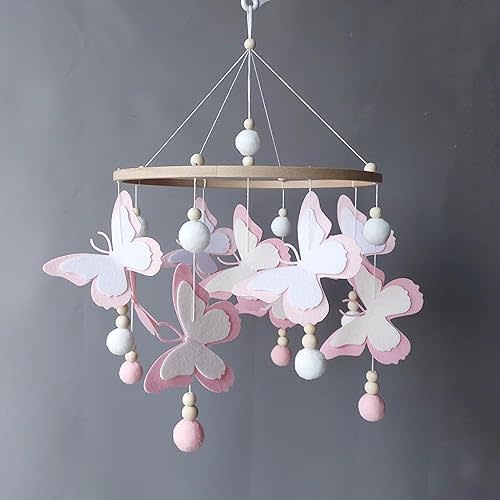 Pink butterflies crib mobile Nursery mobile for girls Baby mobile over crib Baby girl shower gift Butterfly nursery decor