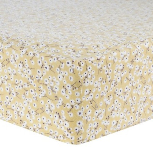Trend Lab Flannel Fitted Crib Sheet - Golden Daisies