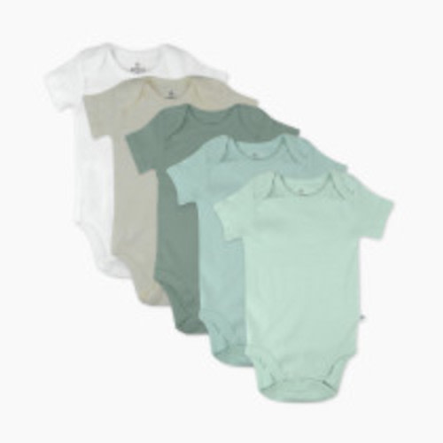 Honest Baby Clothing 5-Pack Organic Cotton Short Sleeve Bodysuits - Sage Ombre, 0-3 M, 5