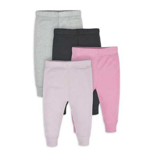 Gerber Baby Girls 4-Pack Active Pants, Soft Cotton Rib, Newborn - 24 Months
