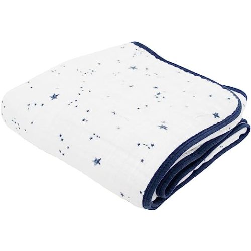 Little Unicorn – Shooting Stars Petal Cotton Muslin Quilt Blanket | 100% Cotton | Super Soft | Babies and Toddlers | Large 47” x 47” | Machine Washable - 47"x47"