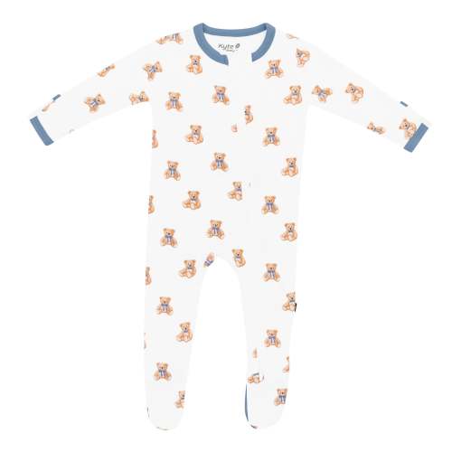 0-3 Months - Teddy Bear Zippered Footie Pajama | Kyte Baby