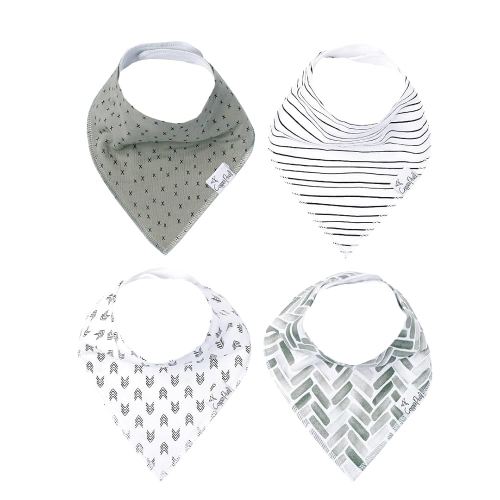 Copper Pearl 4 Pack Soft Cotton Baby Bibs for Drooling and Teething, Absorbent Drool Bibs for Baby Girl and Boy, Adjustable to Fit Newborns to Toddlers, Tons of Styles (Alta Set)