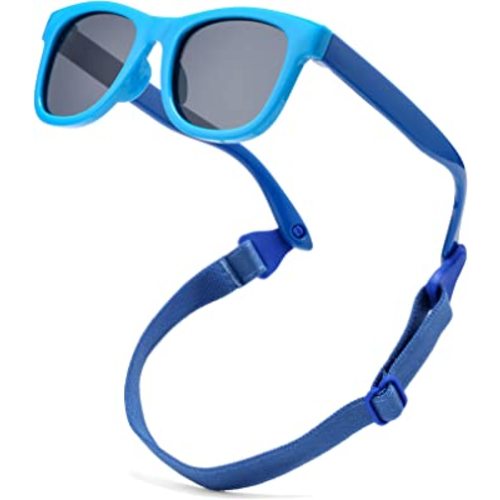 COASION Bendable Flexible Polarized Newborn Baby Sunglasses with Strap for Infant Boys Girls Age 0-12 Months (Blue/Grey Mirror) : Clothing, Shoes & Jewelry