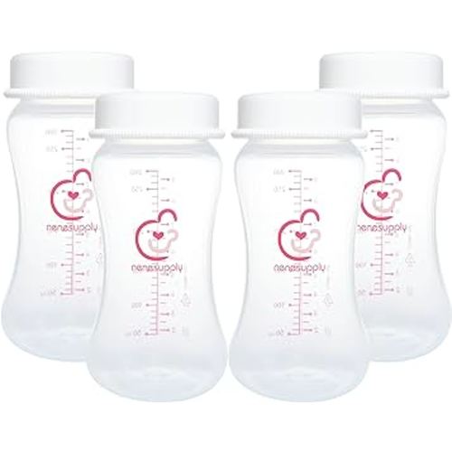Nenesupply 9oz Wide Neck Breast Pump Bottles Use as Bottles for Pumping with Spectra S1 Spectra S2 9 Plus Breast Pumps. Pump Bottles for Spectra Pump. Breastmilk Storage and Collection Bottles