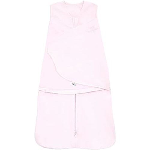 HALO 100% Cotton Sleepsack Swaddle, 3-Way Adjustable Wearable Blanket, TOG 1.5, Soft Pink, Newborn, 0-3 Months
