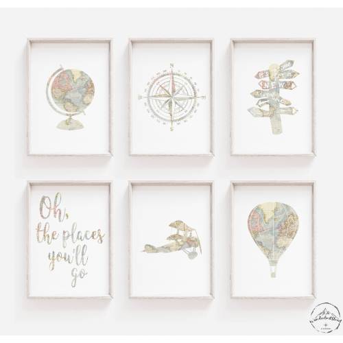 Baby Nursery Decor, Neutral Bedroom Wall Art, Travel Theme Prints, DIGITAL DOWNLOAD, Printable Transportation Art, Travel Nursery Decoration