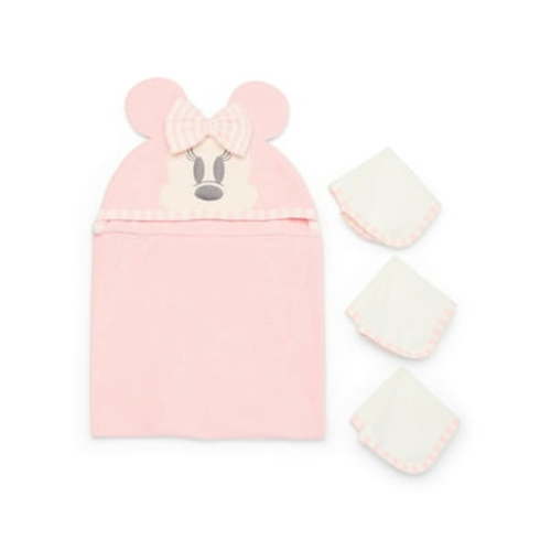 Disney Baby Wishes + Dreams Character Baby Infant Bath Set, Hooded Towel and 3 Washcloths, One Size