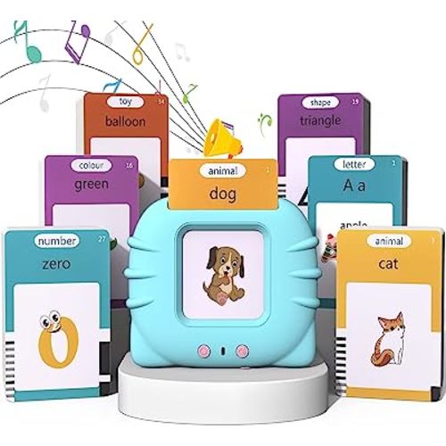 Talking Flash Cards for Toddler, Learning Toys for Toddlers 1-3 Pocket Speech, Talking Learning Flash Cards Educational Toys Sensory Toys Gift for Boys and Girls (510 Sight Words-Blue)