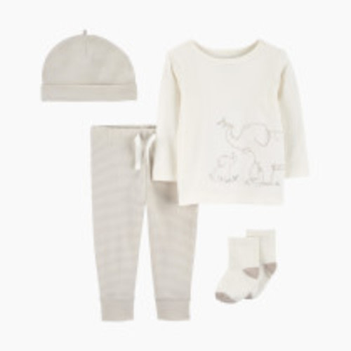 Carter's 4-Piece Elephant Outfit Set - Grey/Ivory, 12 M