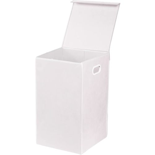 Simple Houseware Foldable Laundry Hamper Basket with Lid, White