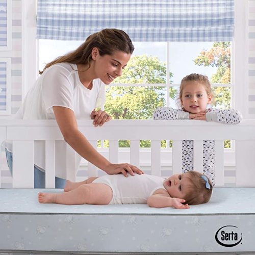 Serta Perfect Start Dual Sided Baby Crib Mattress & Toddler Mattress - Waterproof - 6" Premium Sustainably Sourced Fiber Core - GREENGUARD Gold Certified – 7 Year Warranty - Made in USA