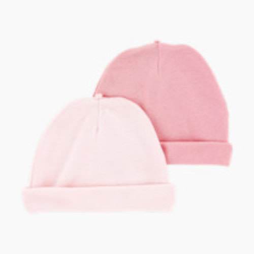 Carter's PurelySoft 2-Pack Caps - Pink & White, 0-3 M