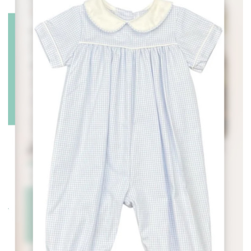 Blue Check Long Bubble- PREORDER – Children's Edit