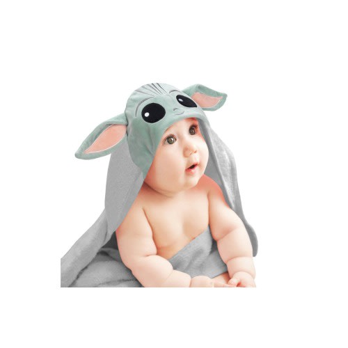 Star Wars The Child/Baby Yoda/Grogu Gray Hooded Baby Bath Towel