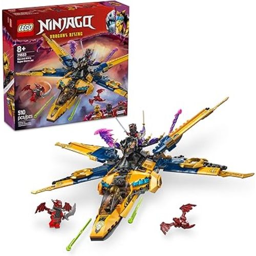 LEGO NINJAGO Ras and Arin's Super Storm Jet Toy - Building Toy for Kids, Boys and Girls, Ages 8+ - Airplane Toy with Detachable Drone and 3 Minifigures - Gift Idea for Birthdays - 71833