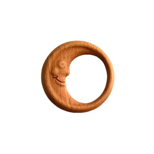 Heirloom Organic Wooden Moon Rattle