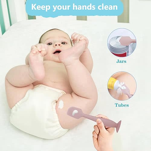 Baby Diaper Cream Spatula Applicator, 4 Pack Baby Butt Spatula Diaper Rash Cream Applicator for Butt Paste Diaper Cream, Newborn Baby Essentials, 2 Large and 2 Mini Sizes