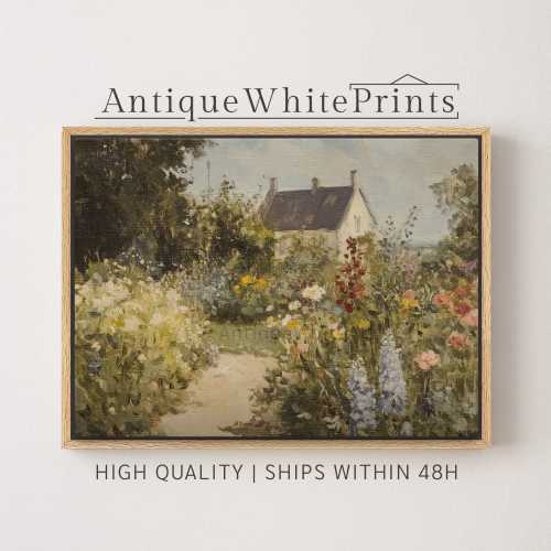 Large Wall Art, Modern Spring Decor Painting - Cottage Country Landscape Print, Framed Gallery Art, 24x36, 16x20, 8x10, AntiqueWhiteArt
