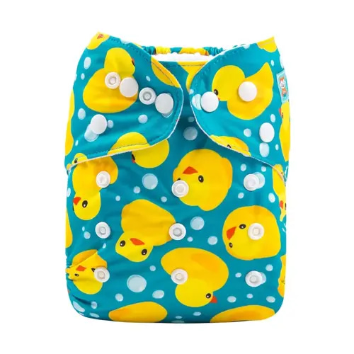 ALVABABY Baby Cloth Diapers One Size Adjustable Washable Reusable for Baby Girls and Boys 1 Pack with 2 Inserts H114-2T