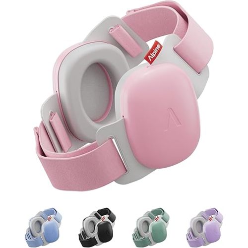 Alpine Muffy Baby Comfort - Protects Hearing for Babies and Toddlers - CE & ANSI Certified - Unique Headband for Safe fit & Comfort - Multi-adjustable for Ages 3-48 Months - 24dB Sound Reduction, Pink