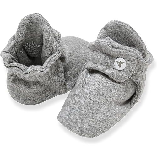 Burt's Bees Baby Booties, Organic Cotton Adjustable Infant Sock