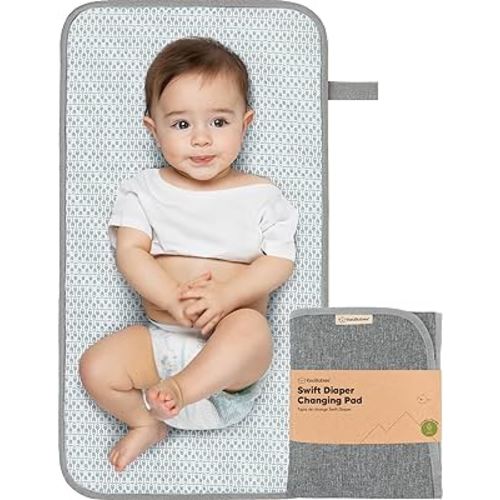 Portable Diaper Changing Pad - Waterproof Foldable Baby Changing Mat - Travel Diaper Change Mat - Lightweight Changing Pads for Baby - Baby Changer - Machine Washable (Classic Gray)