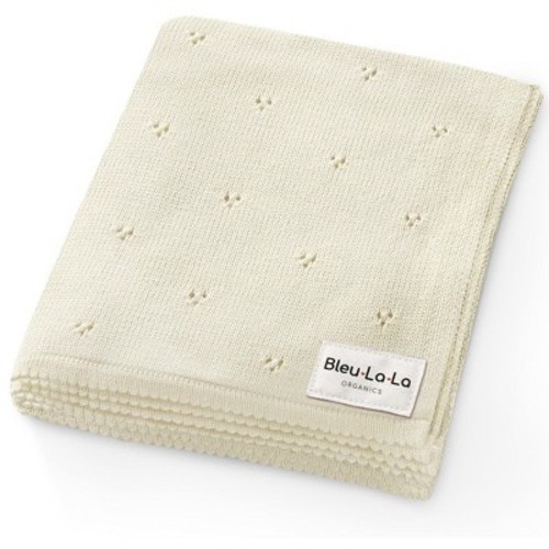 Bleu La La Cotton Knit Swaddle Receiving Blanket