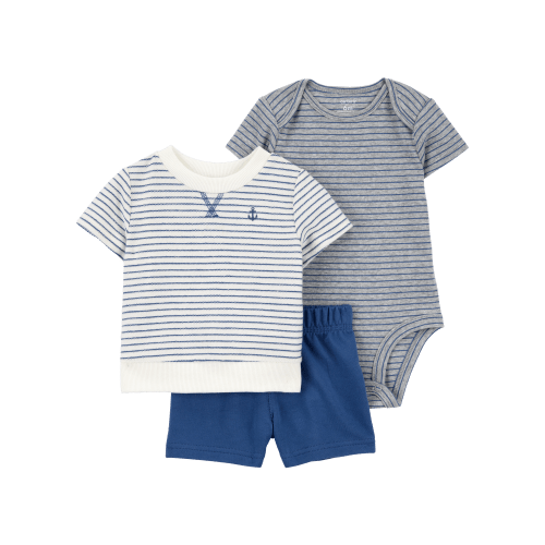 Baby 3-Piece Striped Anchor Outfit Set - Blue - Carter's | Carter's