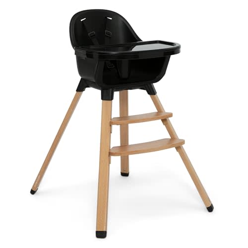 Delta Children - babyGap Otto 3-in-1 High Chair - High Chair Converts to Toddler Dinning Chair and Booster Seat - Dishwasher Safe Meal Tray - FSC-Certified Wood, Black