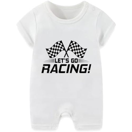 Let's Go Racing Bodysuit, Funny Baby Race Car Driver Outfits, Baby Pride Outfit, Gender Neutral Infant Clothes