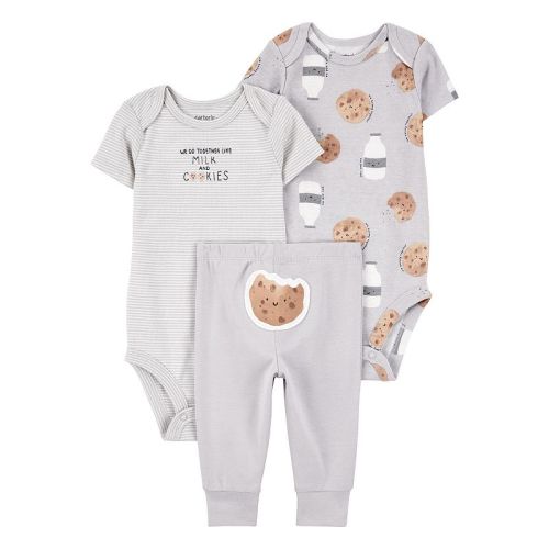 Baby Carter's 3-pc. Milk & Cookies Bodysuit & Pant Set