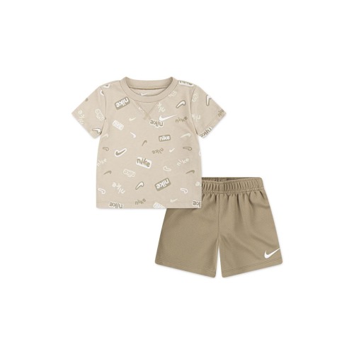 Allover logo T-shirt & Mesh Shorts Set