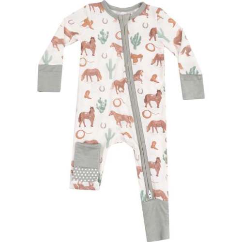 2 Way Zipper Romper, Western Horses - Angel Dear | Maisonette