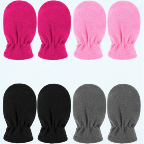 4 Pairs Baby Winter Mittens 6-12 Months Toddler Gloves Infant Warm Snow Fleece Mittens for Baby Boy Girl