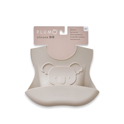 Plum Silicone Koala Bib Sand