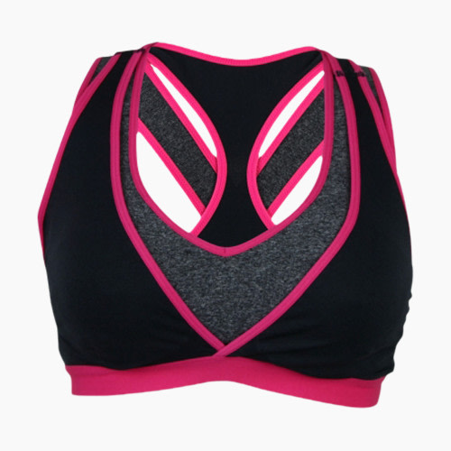 Cake Maternity Lotus Yoga and Hands Free Pumping Bra - Fuchsia, Small
