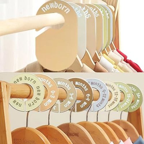 16PCS Baby Closet Dividers, Baby Clothes Organizer for Closet, Nursery Decor Hanger Dividers from Newborn to 24+ Months, Easily Organizing Little Baby Girls or Boys Room
