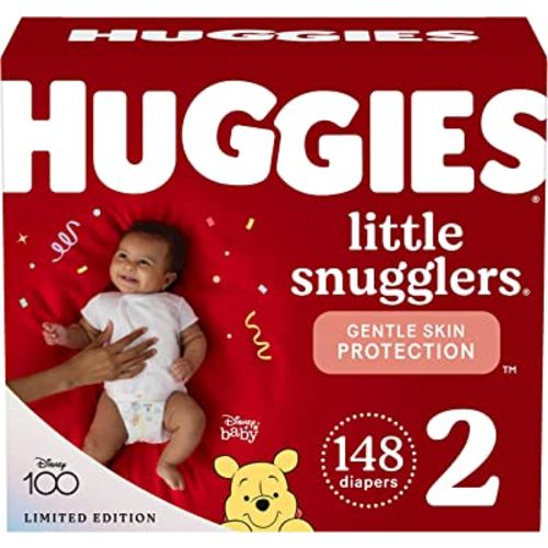 Huggies Size 2 Diapers, Little Snugglers Baby Diapers, Size 2 (12-18 lbs), 148 Count