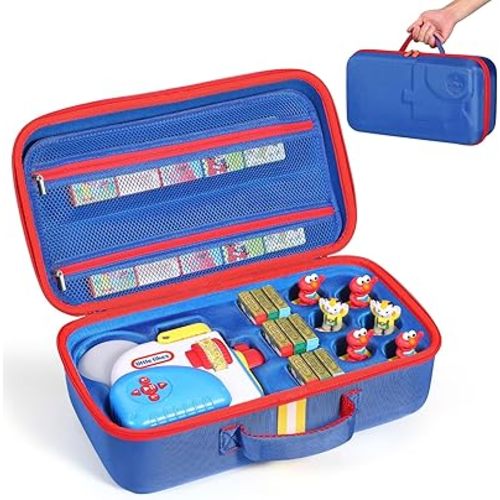 Hard Travel Case Compatible with Little Tikes for Story Dream Machine Books Starter Set, Protective Hard Case Container for Storytime Audio Play Real for Littles Character Collection (Upgraded Blue)