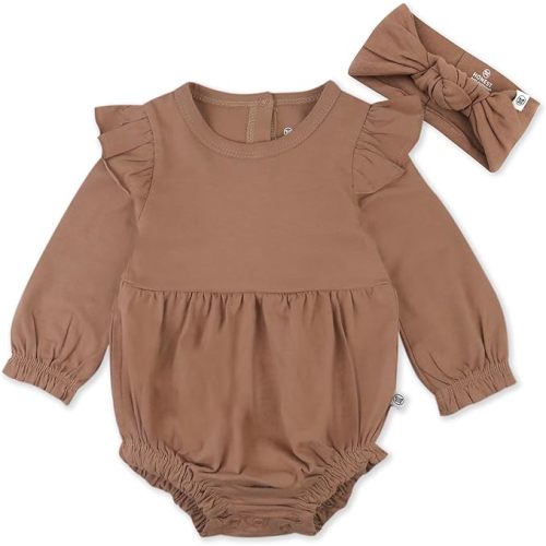 HonestBaby Multipack Short Romper Sets and Dresses 100% Organic Cotton for Infant Baby and Toddler Boys, Girls, Unisex