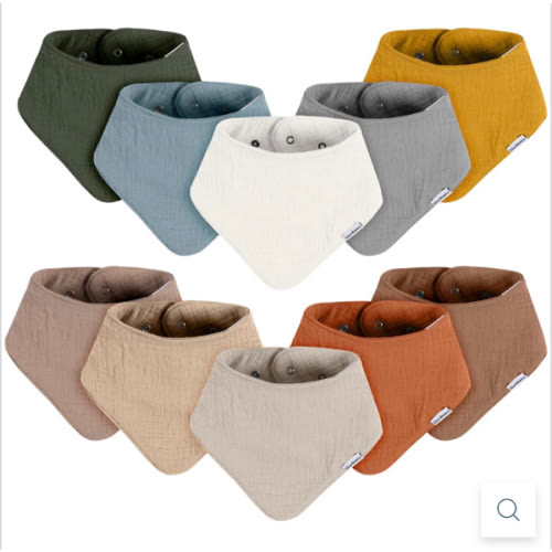 10-Pack Baby Neutral Multi Browns Muslin Bandana Bibs – Gerber Childrenswear