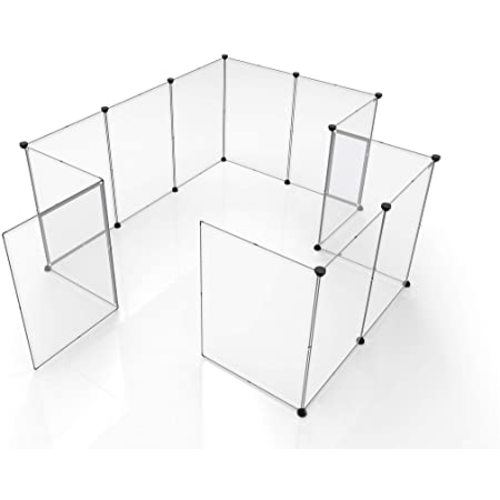 Tespo Pet Playpen, Portable Large Plastic Yard Fence Small Animals, Puppy Kennel Crate Fence Tent, 12 Panels, 28 X 20 inches - White
